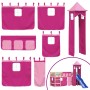 Cama alta para niños con torre madera pino rosa 80x200 cm de , Camas y somieres - Ref: Foro24-3207065, Precio: 283,24 €, Desc...