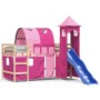 Cama alta para niños con torre madera pino rosa 80x200 cm de , Camas y somieres - Ref: Foro24-3207092, Precio: 298,94 €, Desc...