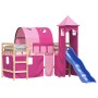 Cama alta para niños con torre madera pino rosa 80x200 cm de , Camas y somieres - Ref: Foro24-3207092, Precio: 298,94 €, Desc...