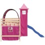 Cama alta para niños con torre madera pino rosa 80x200 cm de , Camas y somieres - Ref: Foro24-3207092, Precio: 298,94 €, Desc...