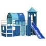 Cama alta para niños con torre madera pino azul 90x200 cm de , Camas y somieres - Ref: Foro24-3207103, Precio: 348,98 €, Desc...