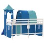 Cama alta para niños con torre madera pino azul 90x200 cm de , Camas y somieres - Ref: Foro24-3207103, Precio: 348,98 €, Desc...