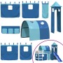Cama alta para niños con torre madera pino azul 90x200 cm de , Camas y somieres - Ref: Foro24-3207103, Precio: 348,98 €, Desc...