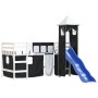 Cama alta niños con torre madera pino blanco negro 90x190 cm de , Camas y somieres - Ref: Foro24-3207084, Precio: 344,35 €, D...