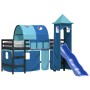 Cama alta para niños con torre madera pino azul 90x190 cm de , Camas y somieres - Ref: Foro24-3207115, Precio: 310,50 €, Desc...
