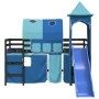 Cama alta para niños con torre madera pino azul 90x190 cm de , Camas y somieres - Ref: Foro24-3207115, Precio: 310,50 €, Desc...