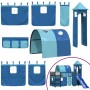 Cama alta para niños con torre madera pino azul 90x190 cm de , Camas y somieres - Ref: Foro24-3207115, Precio: 310,50 €, Desc...