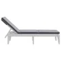 Tumbona con cojín PP blanco 186x60x29 cm de , Tumbonas - Ref: Foro24-364222, Precio: 124,00 €, Descuento: %