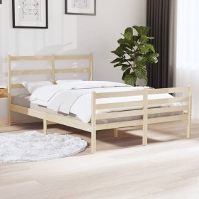 Estructura de cama madera maciza de pino 140x190 cm de , Camas y somieres - Ref: Foro24-3103693, Precio: 120,62 €, Descuento: %
