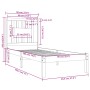 Estructura de cama madera maciza 90x190 cm de , Camas y somieres - Ref: Foro24-3104028, Precio: 84,29 €, Descuento: %