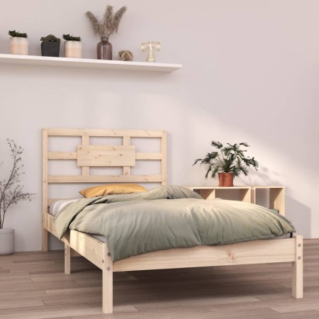 Estructura de cama madera maciza 90x190 cm de , Camas y somieres - Ref: Foro24-3105630, Precio: 84,86 €, Descuento: %