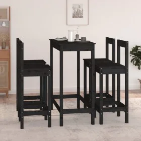 Set de bar 5 piezas madera maciza de pino negro de , muebles para cocinas y comedores - Ref: Foro24-3124706, Precio: 297,62 €...