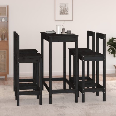 Set de bar 5 piezas madera maciza de pino negro de , muebles para cocinas y comedores - Ref: Foro24-3124706, Precio: 301,57 €...