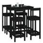 Set de bar 5 piezas madera maciza de pino negro de , muebles para cocinas y comedores - Ref: Foro24-3124706, Precio: 301,57 €...