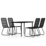 Juego de comedor de jardín 5 piezas negro de , Conjuntos de jardín - Ref: Foro24-3099181, Precio: 551,06 €, Descuento: %