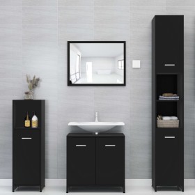 Juego de muebles de baño 4 piezas madera ingeniería negro de , Muebles de baño - Ref: Foro24-3056881, Precio: 187,44 €, Descu...