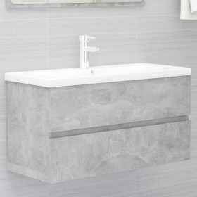 Mueble con lavabo madera de ingeniería gris hormigón de , Tocadores de baño - Ref: Foro24-3071652, Precio: 295,24 €, Descuent...