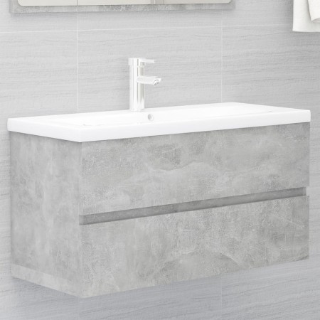 Mueble con lavabo madera de ingeniería gris hormigón de , Tocadores de baño - Ref: Foro24-3071652, Precio: 295,24 €, Descuent...