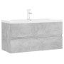 Mueble con lavabo madera de ingeniería gris hormigón de , Tocadores de baño - Ref: Foro24-3071652, Precio: 295,24 €, Descuent...