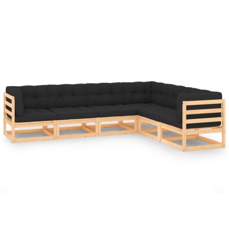 Juego de muebles de jardín 6 pzas y cojines madera maciza pino de , Conjuntos de jardín - Ref: Foro24-3083794, Precio: 547,38...