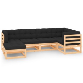 Juego de muebles de jardín 6 pzas y cojines madera maciza pino de , Conjuntos de jardín - Ref: Foro24-3083812, Precio: 493,26...