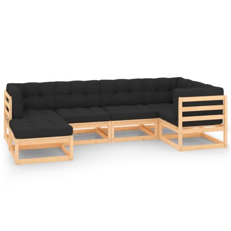 Juego de muebles de jardín 6 pzas y cojines madera maciza pino de , Conjuntos de jardín - Ref: Foro24-3083812, Precio: 493,26...