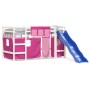 Cama alta para niños con cortinas madera pino rosa 80x200 cm de , Camas y somieres - Ref: Foro24-3207014, Precio: 276,09 €, D...