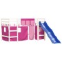 Cama alta para niños con cortinas madera pino rosa 80x200 cm de , Camas y somieres - Ref: Foro24-3207014, Precio: 276,09 €, D...