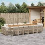 Set comedor de jardín 17 pzas con cojines ratán sintético beige en Conjuntos de jardín | Comprar online en Foru.es