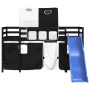 Cama alta niños con túnel madera pino blanco negro 80x200 cm de , Camas y somieres - Ref: Foro24-3207042, Precio: 294,08 €, D...