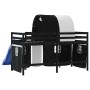Cama alta niños con túnel madera pino blanco negro 80x200 cm de , Camas y somieres - Ref: Foro24-3207042, Precio: 294,08 €, D...
