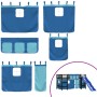 Cama alta para niños con cortinas madera pino azul 80x200 cm de , Camas y somieres - Ref: Foro24-3207016, Precio: 273,39 €, D...