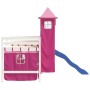 Cama alta para niños con torre madera pino rosa 90x200 cm de , Camas y somieres - Ref: Foro24-3207077, Precio: 345,00 €, Desc...