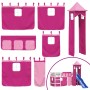 Cama alta para niños con torre madera pino rosa 90x200 cm de , Camas y somieres - Ref: Foro24-3207077, Precio: 345,00 €, Desc...