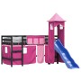 Cama alta para niños con torre madera pino rosa 90x200 cm de , Camas y somieres - Ref: Foro24-3207080, Precio: 296,10 €, Desc...