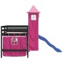 Cama alta para niños con torre madera pino rosa 90x200 cm de , Camas y somieres - Ref: Foro24-3207080, Precio: 296,10 €, Desc...