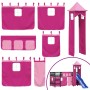Cama alta para niños con torre madera pino rosa 90x200 cm de , Camas y somieres - Ref: Foro24-3207080, Precio: 296,10 €, Desc...