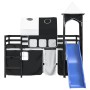 Cama alta niños con torre madera pino blanco negro 90x200 cm de , Camas y somieres - Ref: Foro24-3207105, Precio: 310,26 €, D...