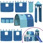 Cama alta para niños con torre madera pino azul 80x200 cm de , Camas y somieres - Ref: Foro24-3207094, Precio: 309,94 €, Desc...