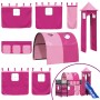 Cama alta para niños con torre madera pino rosa 90x200 cm de , Camas y somieres - Ref: Foro24-3207107, Precio: 314,39 €, Desc...
