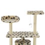 Rascador para gatos con poste de sisal 95 cm huellas beige de vidaXL, Mobiliario para gatos - Ref: Foro24-170515, Precio: 58,...