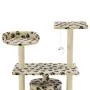 Rascador para gatos con poste de sisal 95 cm huellas beige de vidaXL, Mobiliario para gatos - Ref: Foro24-170515, Precio: 57,...