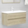 Mueble con lavabo madera de ingeniería roble Sonoma de , Tocadores de baño - Ref: Foro24-3071651, Precio: 295,98 €, Descuento: %