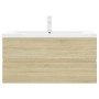 Mueble con lavabo madera de ingeniería roble Sonoma de , Tocadores de baño - Ref: Foro24-3071651, Precio: 295,98 €, Descuento: %