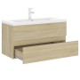 Mueble con lavabo madera de ingeniería roble Sonoma de , Tocadores de baño - Ref: Foro24-3071651, Precio: 295,98 €, Descuento: %