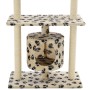 Rascador para gatos con poste de sisal 95 cm huellas beige de vidaXL, Mobiliario para gatos - Ref: Foro24-170515, Precio: 58,...