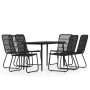 Juego de comedor de jardín 7 piezas negro de , Conjuntos de jardín - Ref: Foro24-3099182, Precio: 801,46 €, Descuento: %