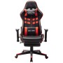 Silla de gaming con reposapiés cuero sintético negro y rojo en Sillas gaming | Comprar online en Foru.es