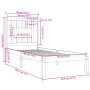 Estructura de cama individual madera maciza blanco 90x190 cm de , Camas y somieres - Ref: Foro24-3104029, Precio: 88,86 €, De...