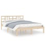 Estructura de cama de madera maciza 140x200 cm de , Camas y somieres - Ref: Foro24-3105405, Precio: 115,35 €, Descuento: %